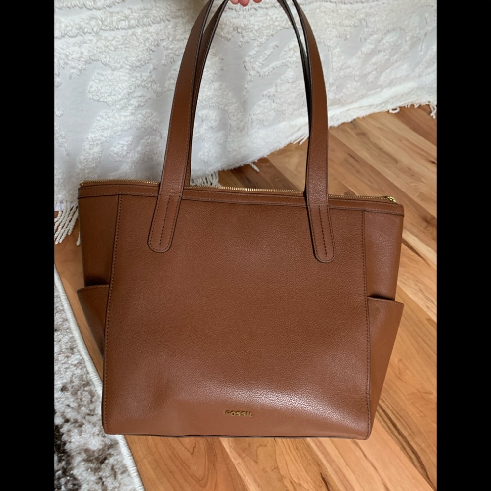 Fossil brown tote bag
